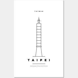 Taipei Minimal Black Line Design Posters and Art